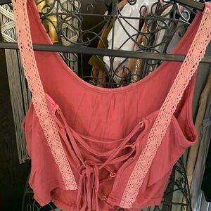 POL Crotchet lace up Tank